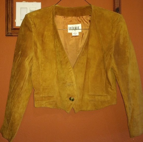 VTG. Suede cropped jacket - Picture 1 of 8